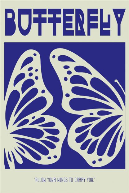 Butterfly graphical icon quotes Poster