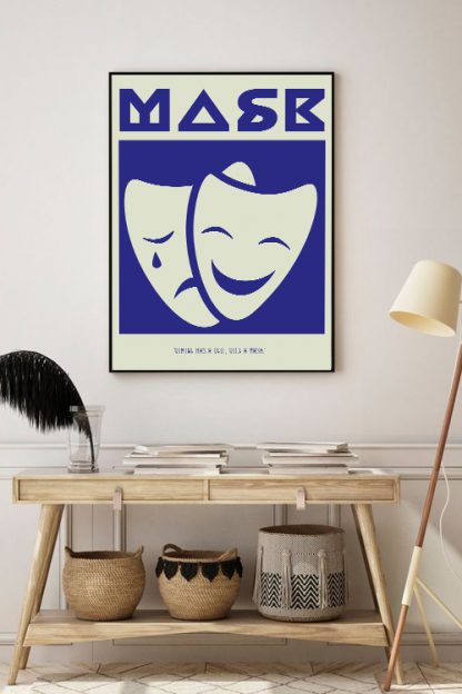 Mask graphical icon quotes Poster