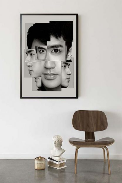 A Block images poster with David Licauco in a black frame.