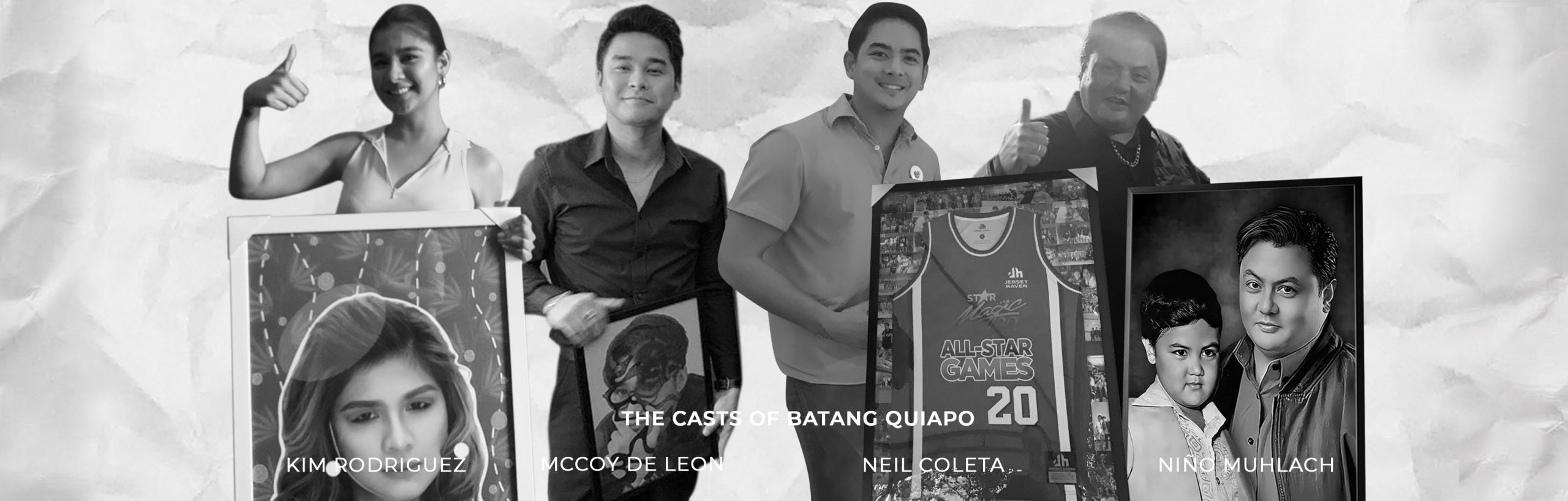 Batang Quiapo casts with artists McCoy De Leon, Kim Rodriguez, Neil Coleta and Niño Muhlach with their customized posters.