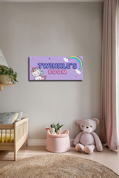 Unicorn custom kids room canvas