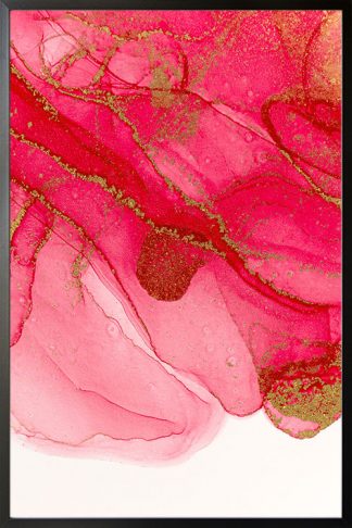 Abstract pink with gold dust poster