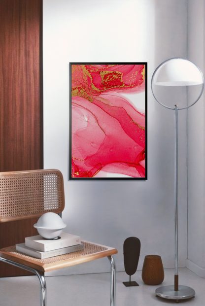 Abstract pink with gold dust no. 3 poster