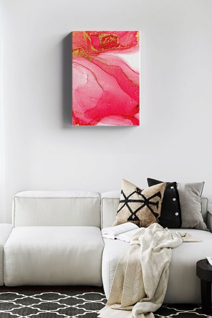 Abstract pink with gold dust no. 3 canvas