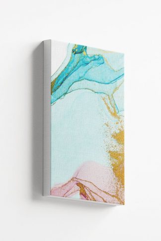 Abstract turquoise blue with gold dust no. 2 canvas