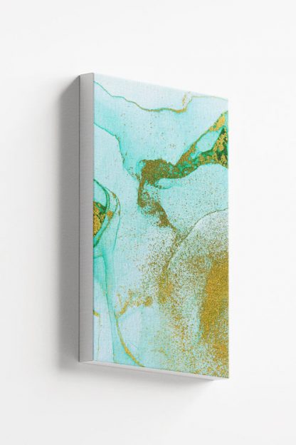 Abstract turquoise blue with gold dust no. 3 canvas