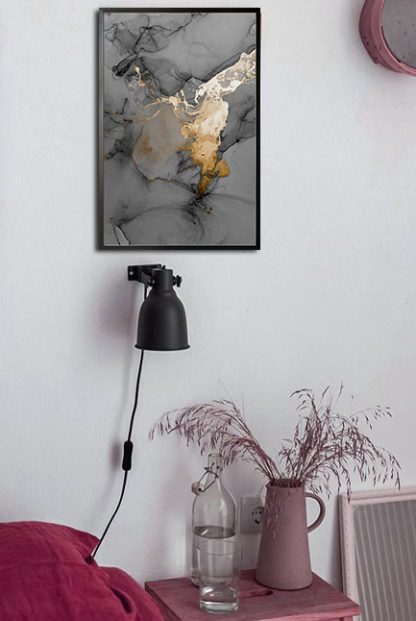 Abstract gray shade with gold dust no. 3 poster