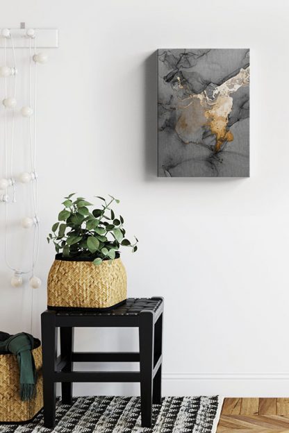 Abstract gray shade with gold dust no. 3 canvas