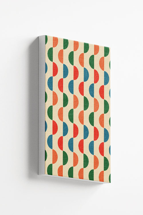 Geometric shapes retro canvas